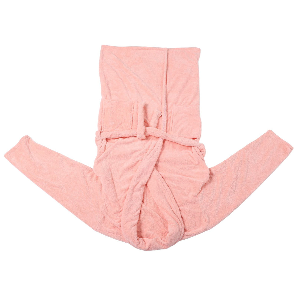 Bathrobe Coral Velvet Thicken Soft Water Absorbent Warm Belt Design Couple Bathrobe for Home Hotel Pink