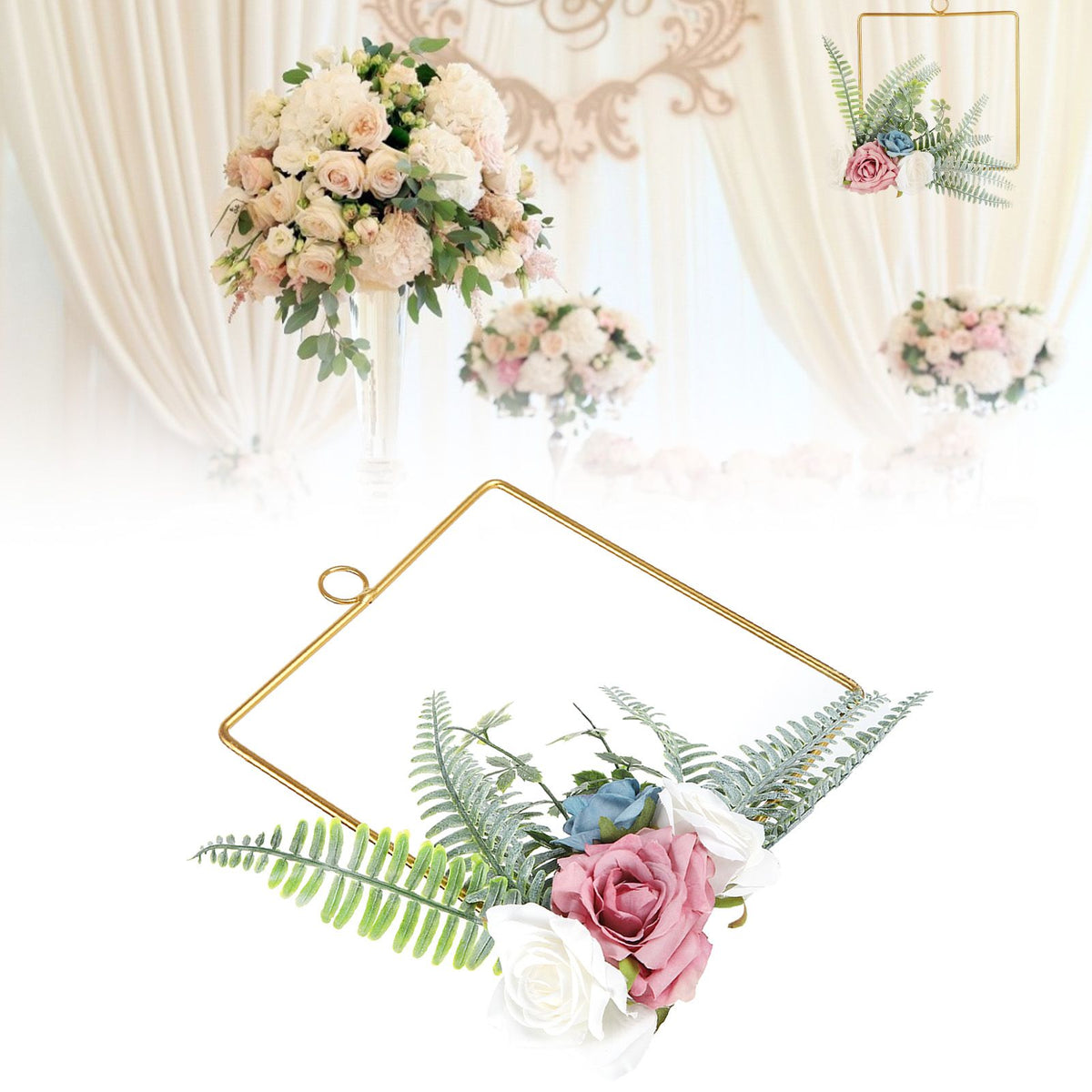 Artificial Flower Wreath Bridesmaid HandHeld Garland Wall Interior Ceiling Decoration(SPH-5637 )