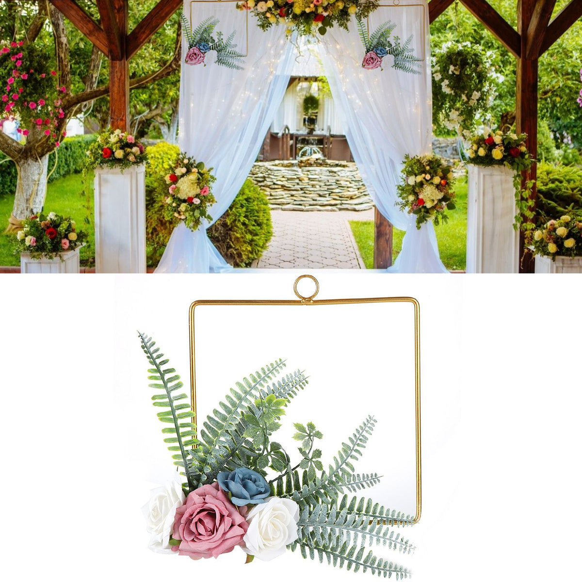 Artificial Flower Wreath Bridesmaid HandHeld Garland Wall Interior Ceiling Decoration(SPH-5637 )