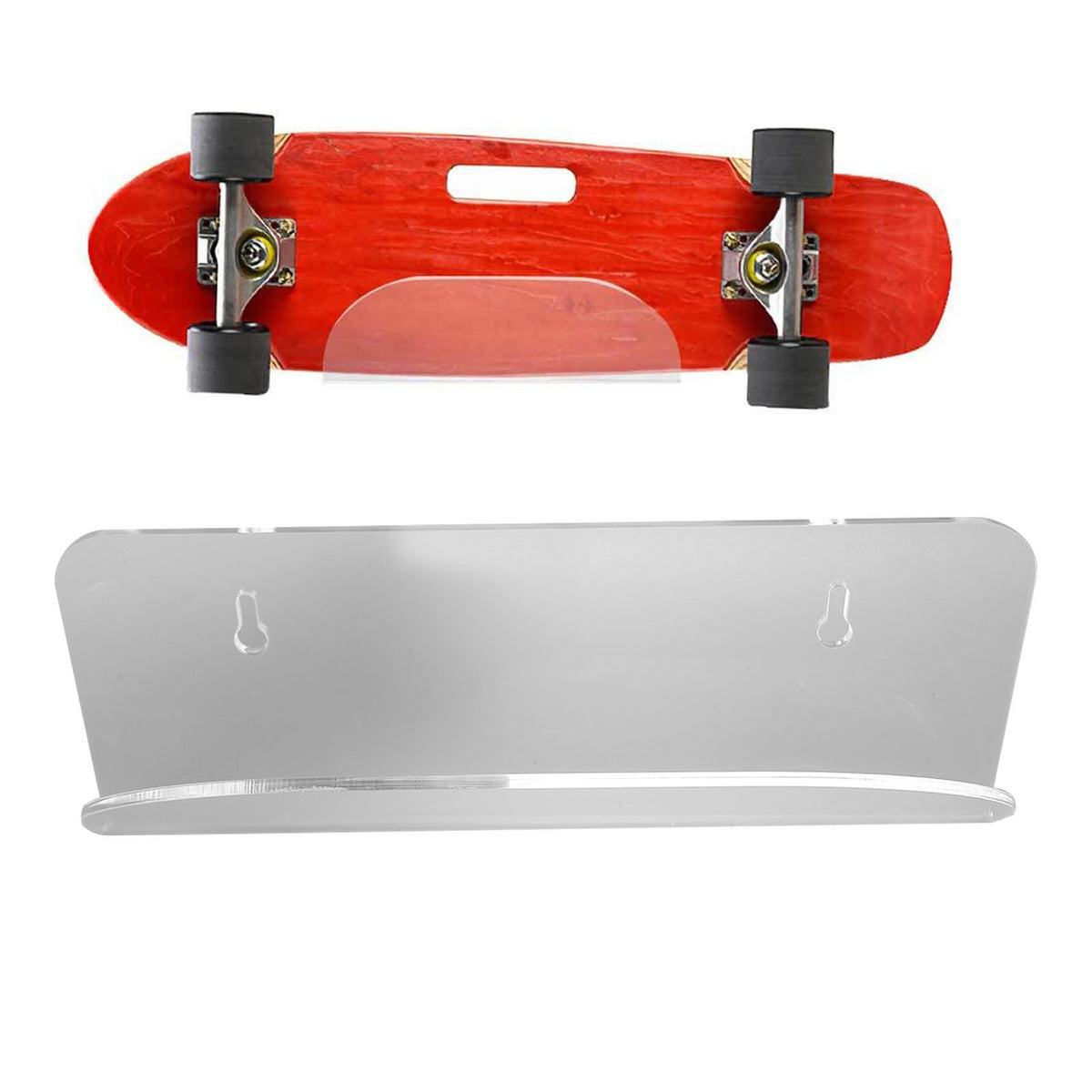 Skateboard Wall Mount Display Rack Acrylic Skateboard Hanger Wall Mount Deck Clear Display Storage Longboard Wall Rack