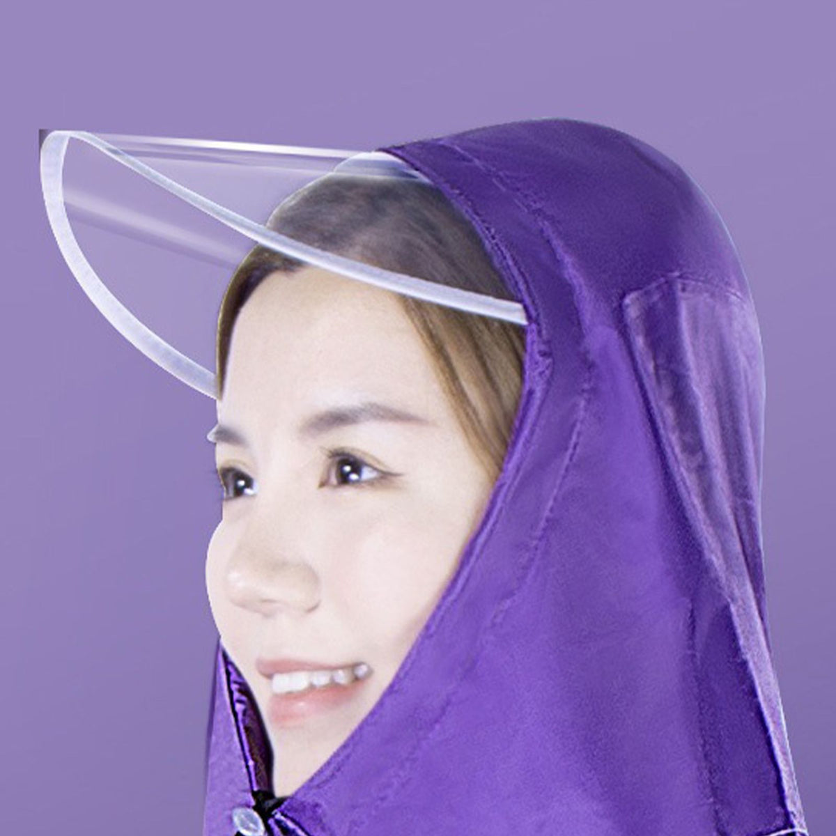 Electric Bike Raincoat Enlarged Protection Oxford Cloth Adults Sleeve Rain Poncho for Cycling Purple 5XL
