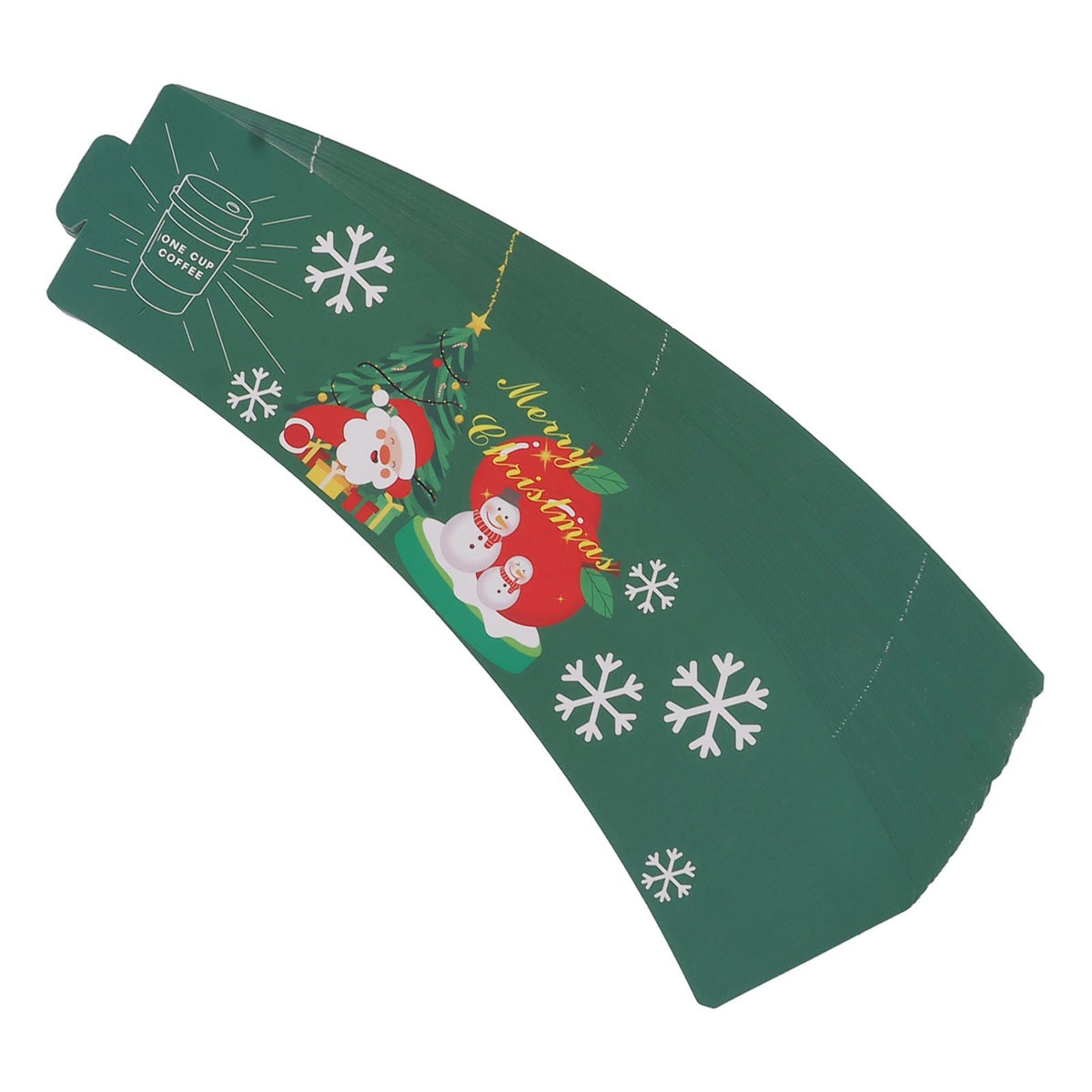 50PCS Coffee Cup Sleeves Disposable Paper Cup Sleeves Hot Drink Holder for Halloween Christmas Chocolate Cold Beverage Green