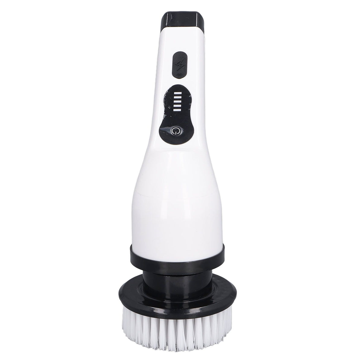 Electric Handheld Brush Adjustable Extension Handle Powerful Highly Efficient Labor Saving Electric Spin Scrubber for Bathroom Kitchen 9 Heads White