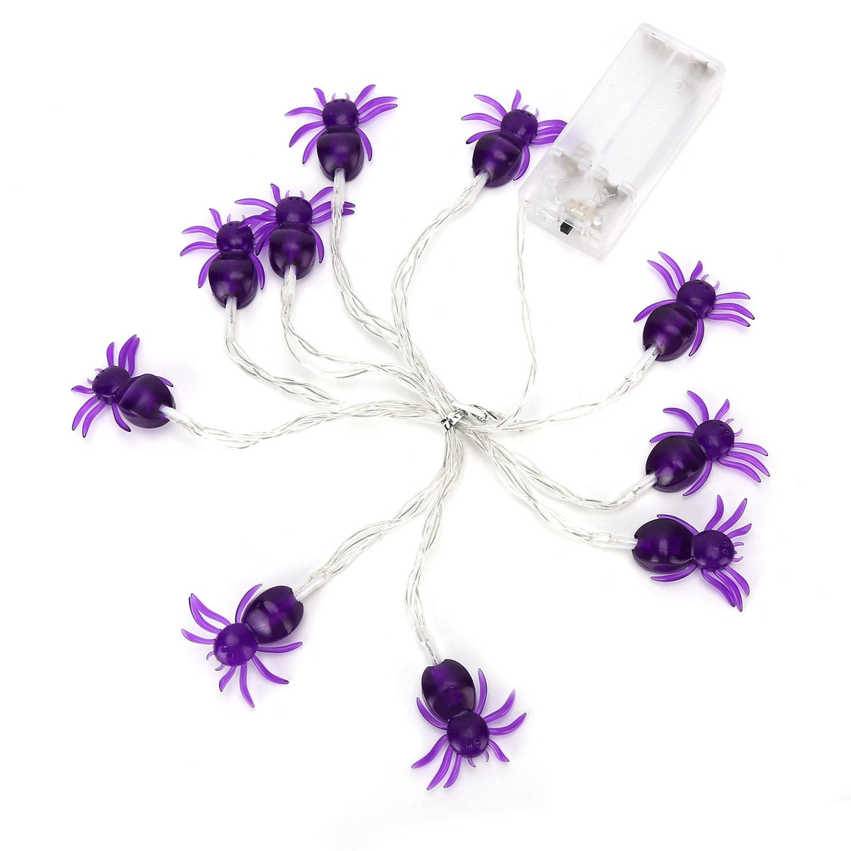 Halloween Lights LED Purple Spider Shape Decorative String Lights for Festival Party Indoor Outdoor Decoration