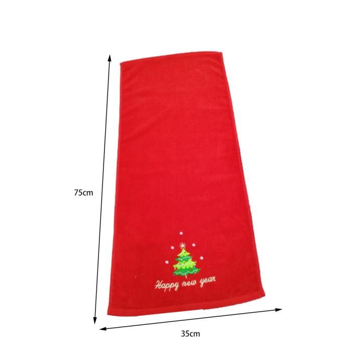 2Pcs Christmas Face Towel Xmas Red Santa Claus New Year Gift Washing Towel Hand Face Cloth Towel for Home Bathroom