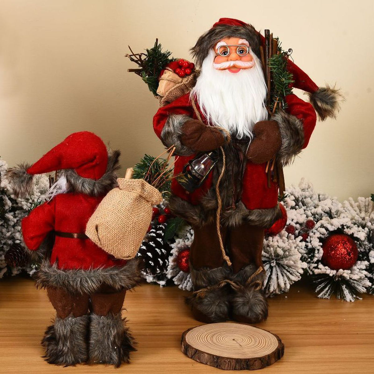 Christmas Decorations Santa Action Figure Take Stick Doll
