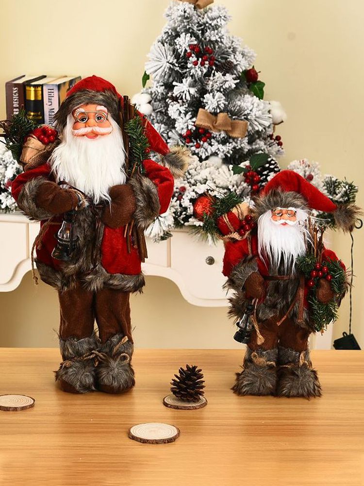 Christmas Decorations Santa Action Figure Take Stick Doll