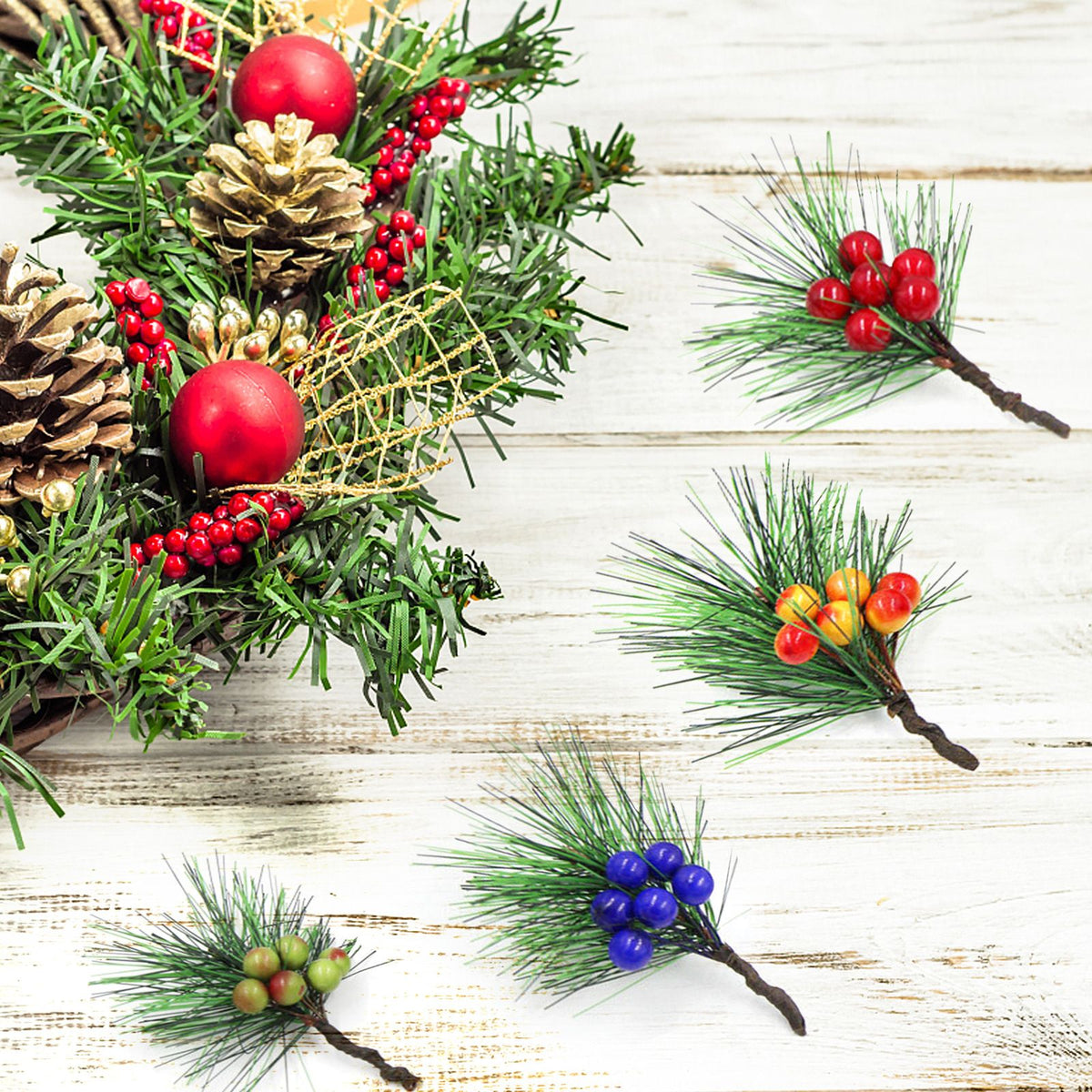 Christmas Garland Hanging Simulation Wreath for Living Room Bedroom Office Wedding Birthday