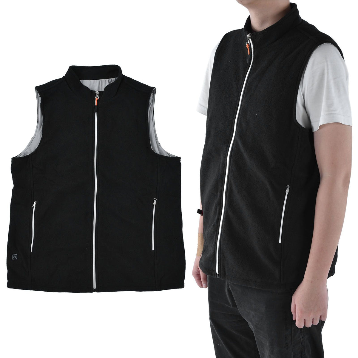 Heated Vest Winter Washable USB Powered Round Neck Electric Vest for Outdoor Camping HikingS