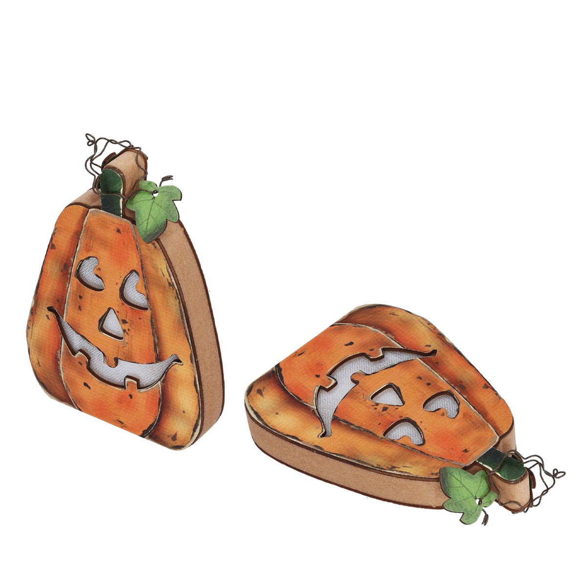 Halloween LED Pumpkin Lantern Wooden Decor Lights for Halloween Thanksgiving Decoration