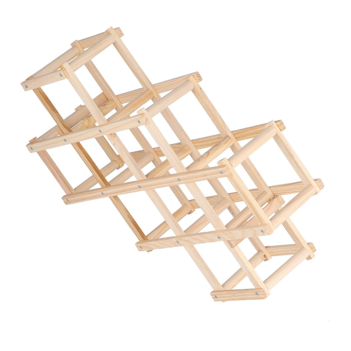 Foldable Wine Cabinet Pine Durable Elegant Simple Wine Rack Cabinet for Home Hotel OfficeWood Color 10 Bottles