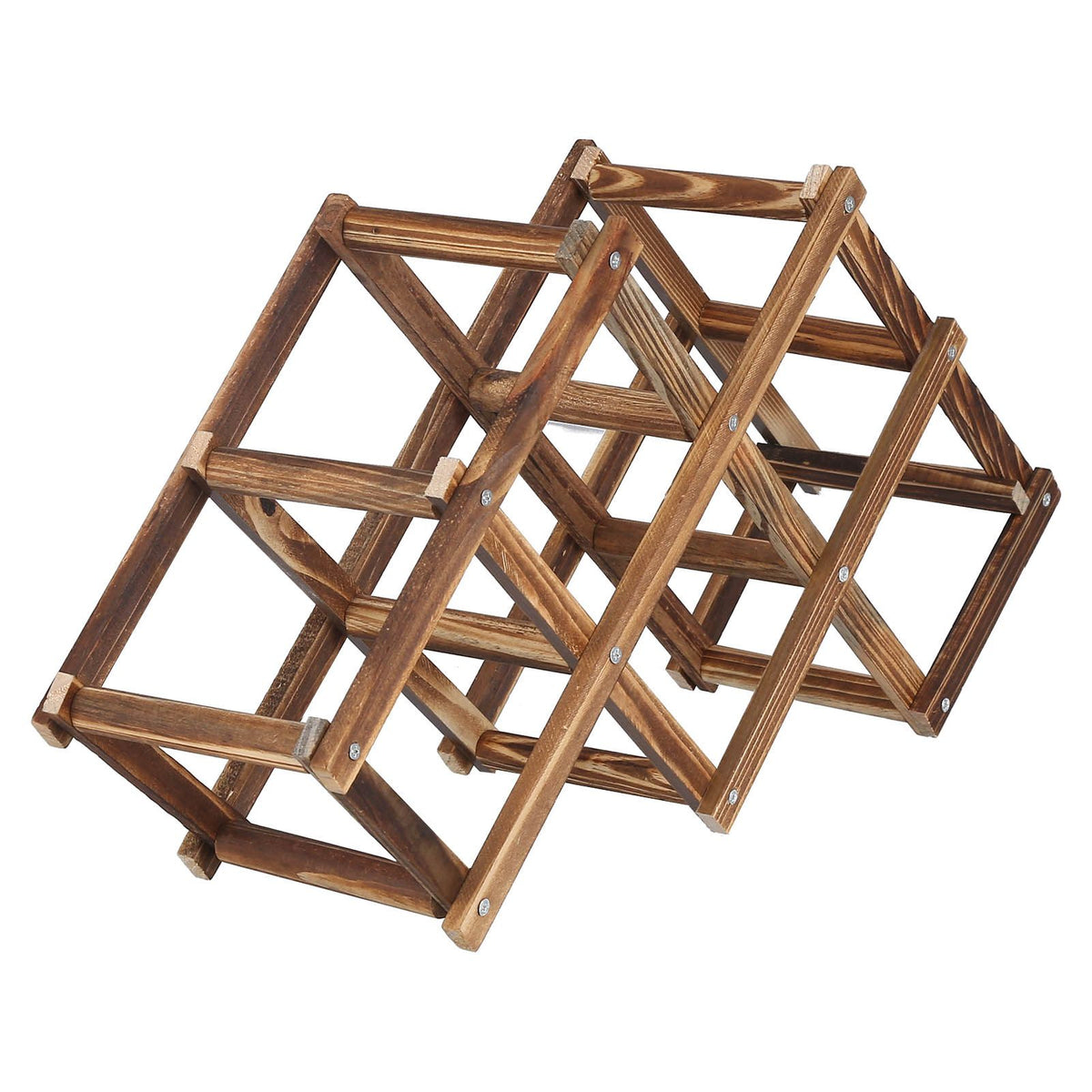 Foldable Wine Cabinet Pine Durable Elegant Simple Wine Rack Cabinet for Home Hotel OfficeRoast Color 6 Bottles
