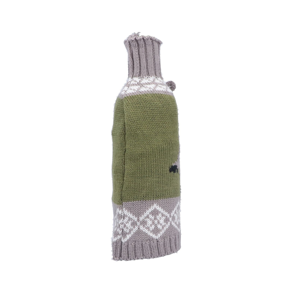Knitted Wine Bottle Cover Bag Sleeve Home Decoration for Christmas Wedding Birthday PartyGray +Green