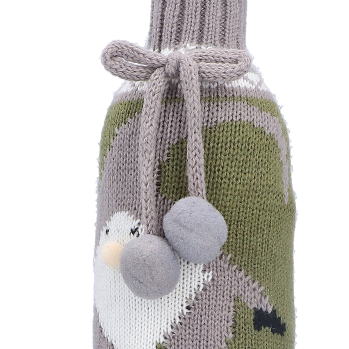 Knitted Wine Bottle Cover Bag Sleeve Home Decoration for Christmas Wedding Birthday PartyGray +Green