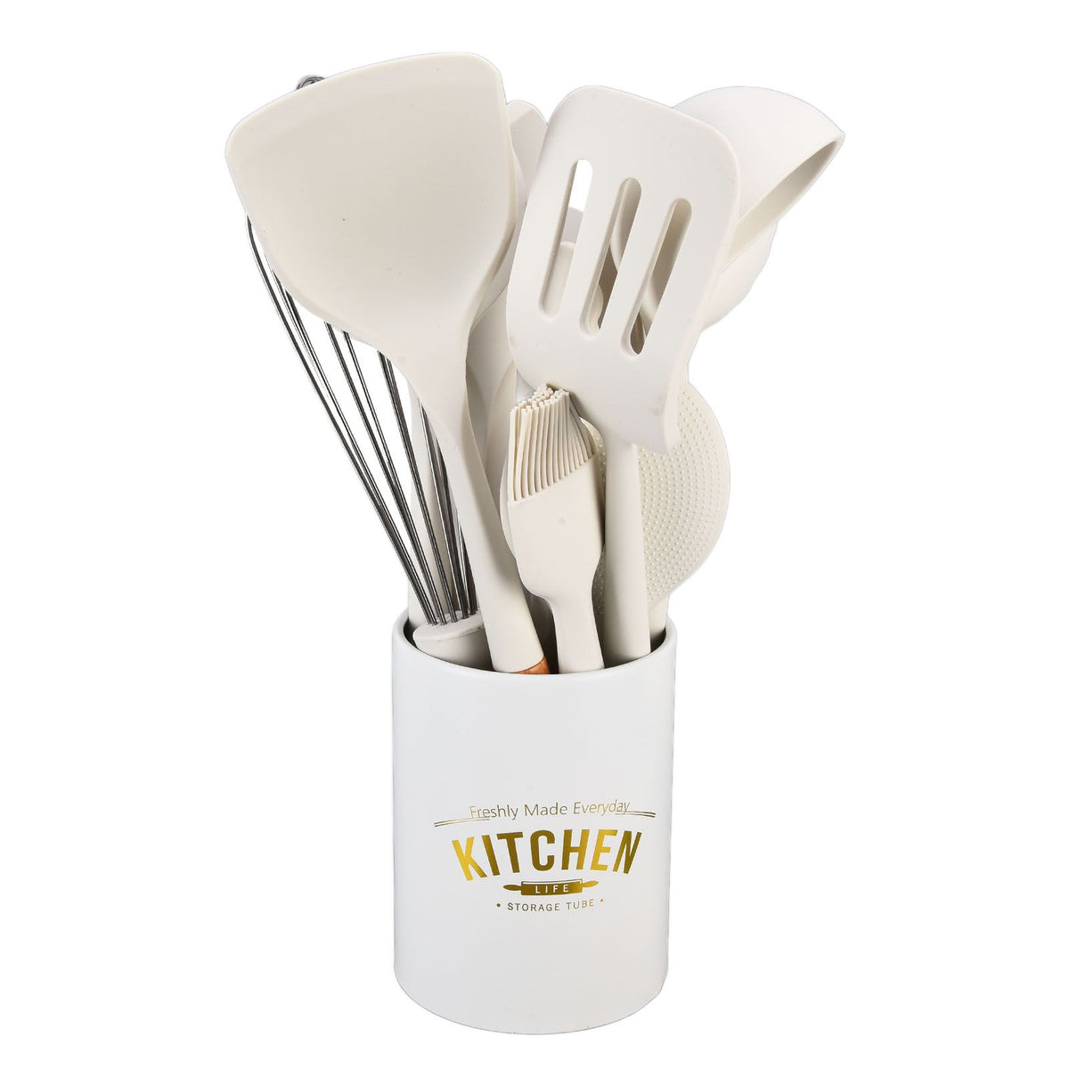 12Pcs Silicone Cooking Utensil Set White Nordic Minimalist Style NonStick Kitchenware Kit for Kitchen Gadgets
