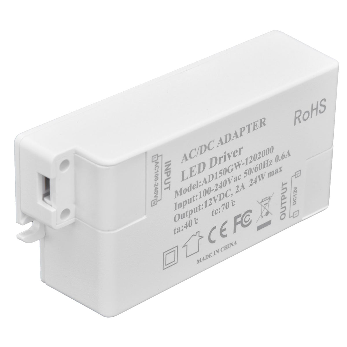 DC12V 24W 2A LED Driver Constant Voltage Multifunctional DIY LED Light Transformer AC 100‑240V