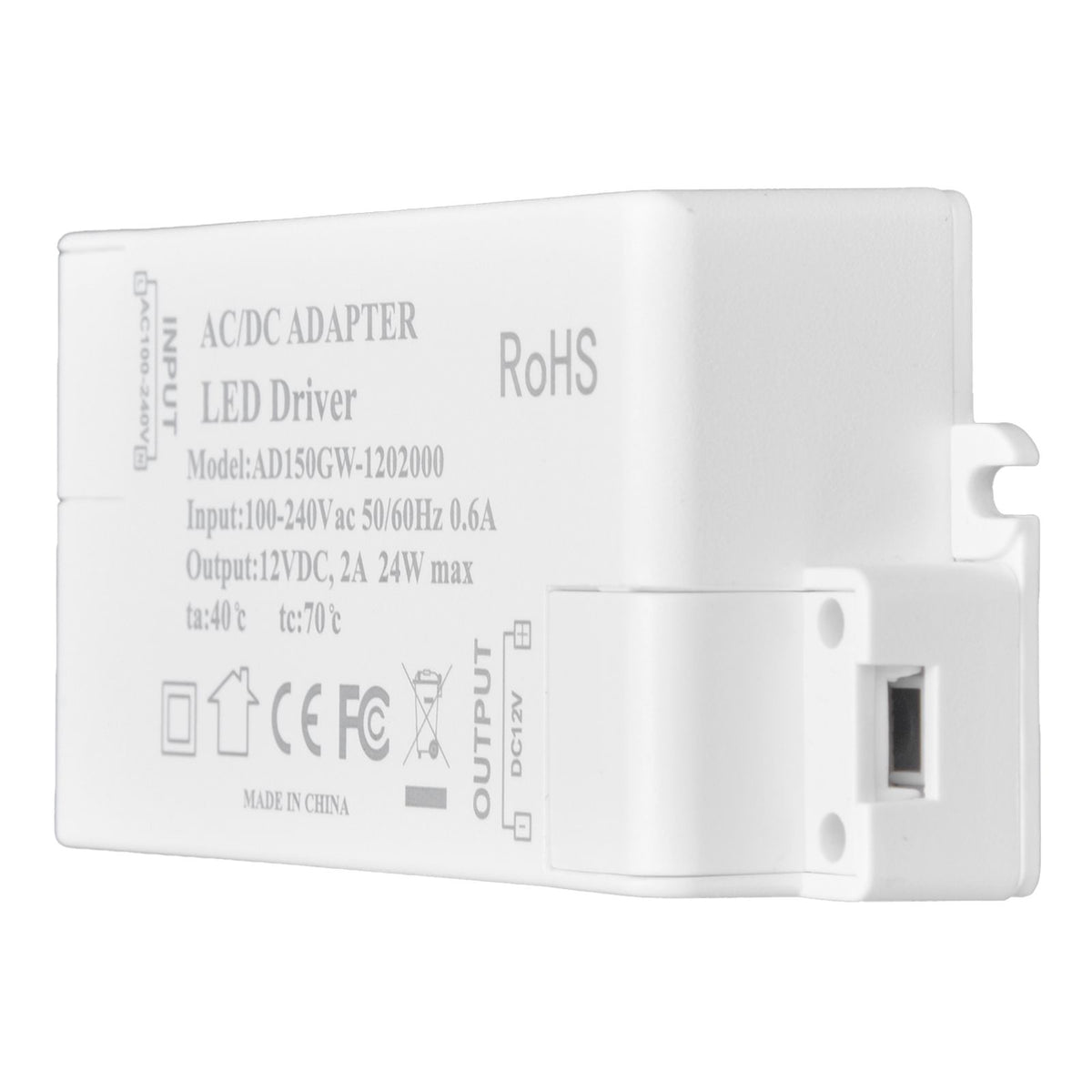 DC12V 24W 2A LED Driver Constant Voltage Multifunctional DIY LED Light Transformer AC 100‑240V