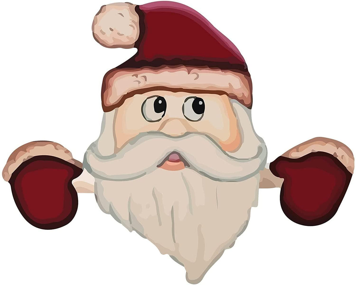 Christmas Home Decor Christmas Themed Santa Snowman Garden Fence Topper Ornament Holiday Hanging Decor Gift
