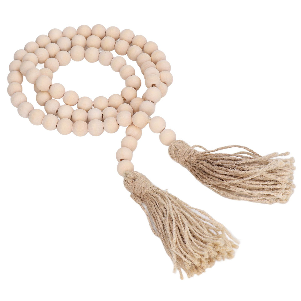 Wood Bead Garland Hand Crafted Fine Workmanship Comfortable Hold Bohemian Style Prayer Beads
