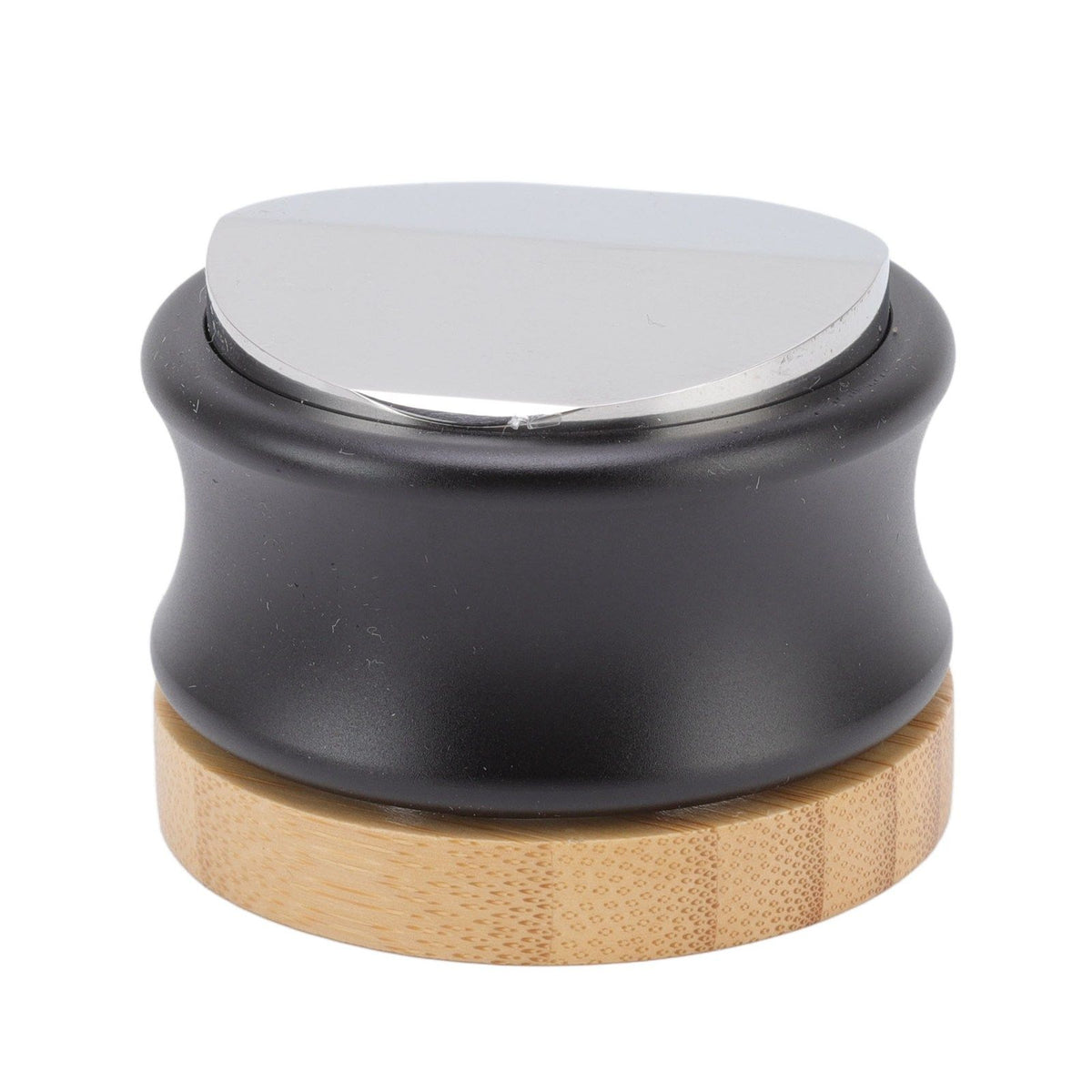 Coffee Distributor Stainless Steel Alloy Dual Head Adjustable Depth Coffee Leveler with Bamboo Base 58.5mm/2.3in