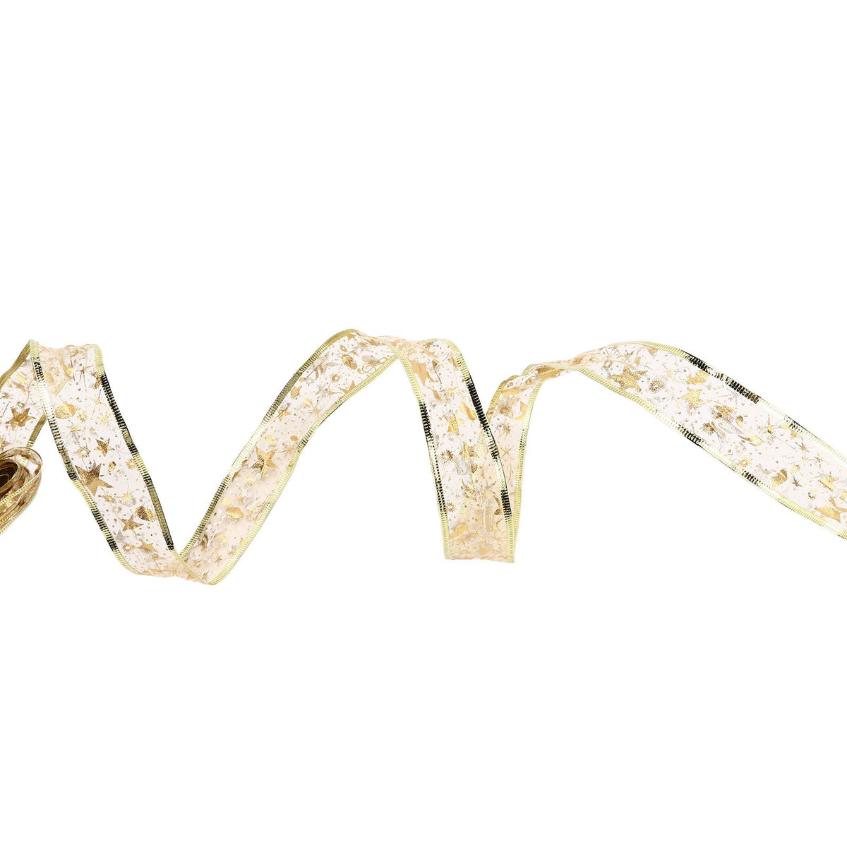 13.12ft Christmas Light Ribbon LED Christmas Tree Gold Transparent Ribbon Light for Festival DecorationWarm White Light