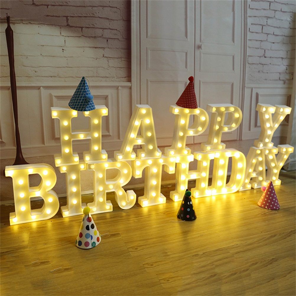 LED 26 Alphabet Letter Number Lights Ampersand Symbol Love Heart Light Up Sign Lamp For Love Wedding Home Party Holiday Bar Decoration