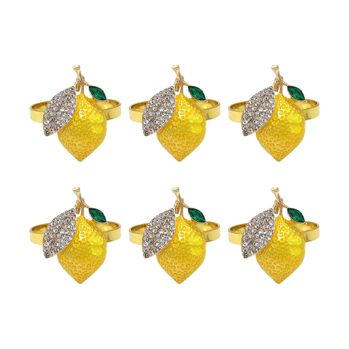6 PCS Strawberry and Lemon Napkin Rings Alloy Napkin Rings Napkins Rings