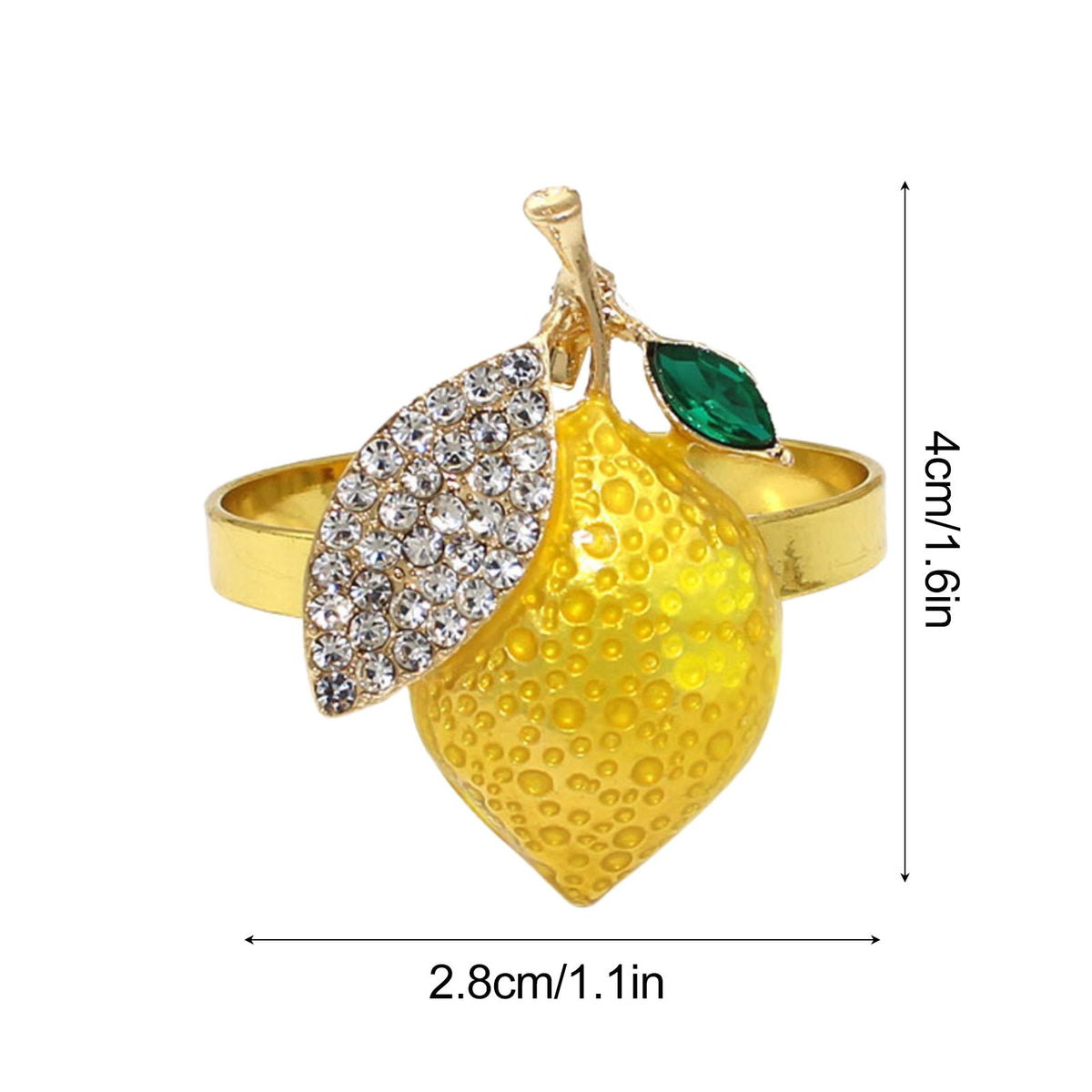 6 PCS Strawberry and Lemon Napkin Rings Alloy Napkin Rings Napkins Rings