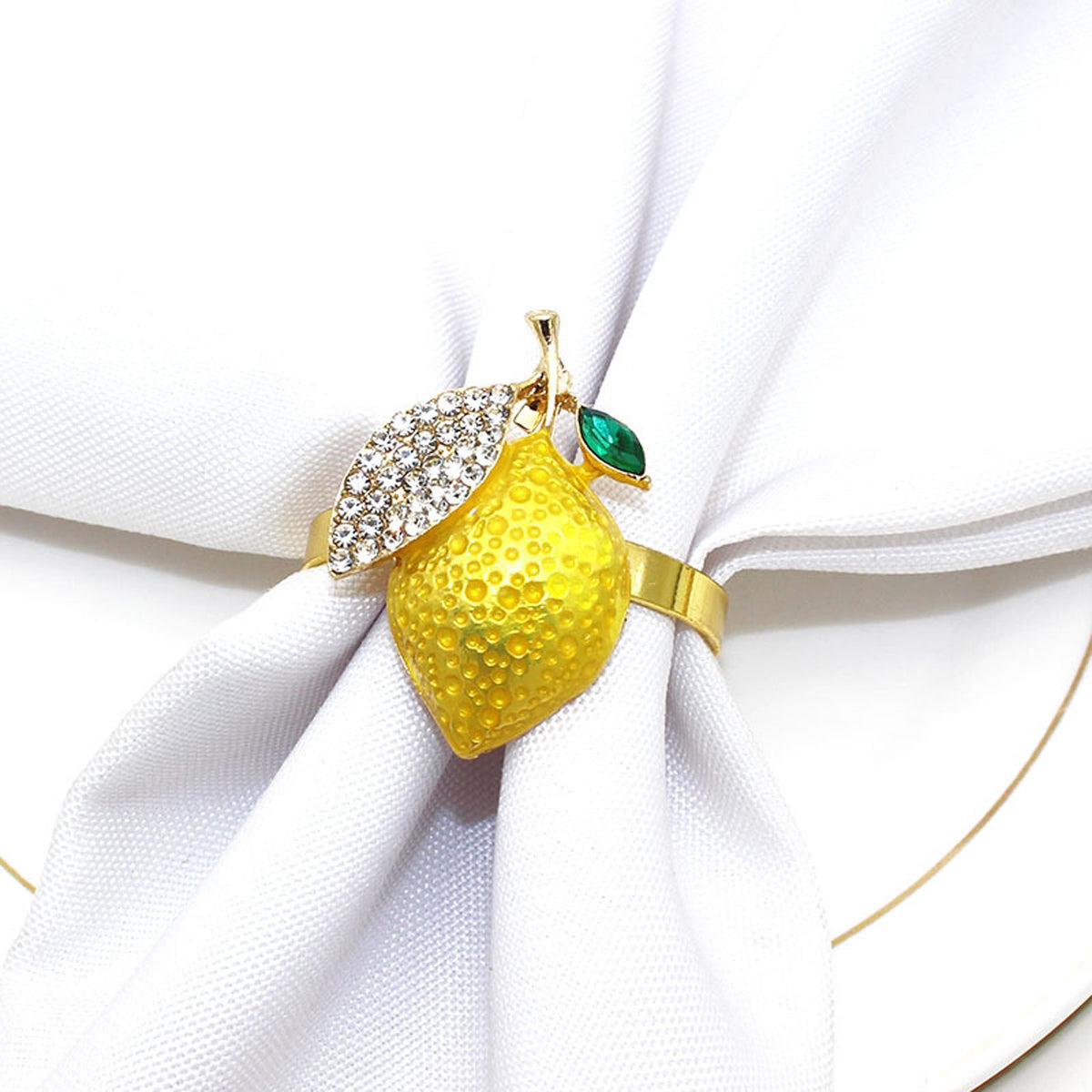 6 PCS Strawberry and Lemon Napkin Rings Alloy Napkin Rings Napkins Rings