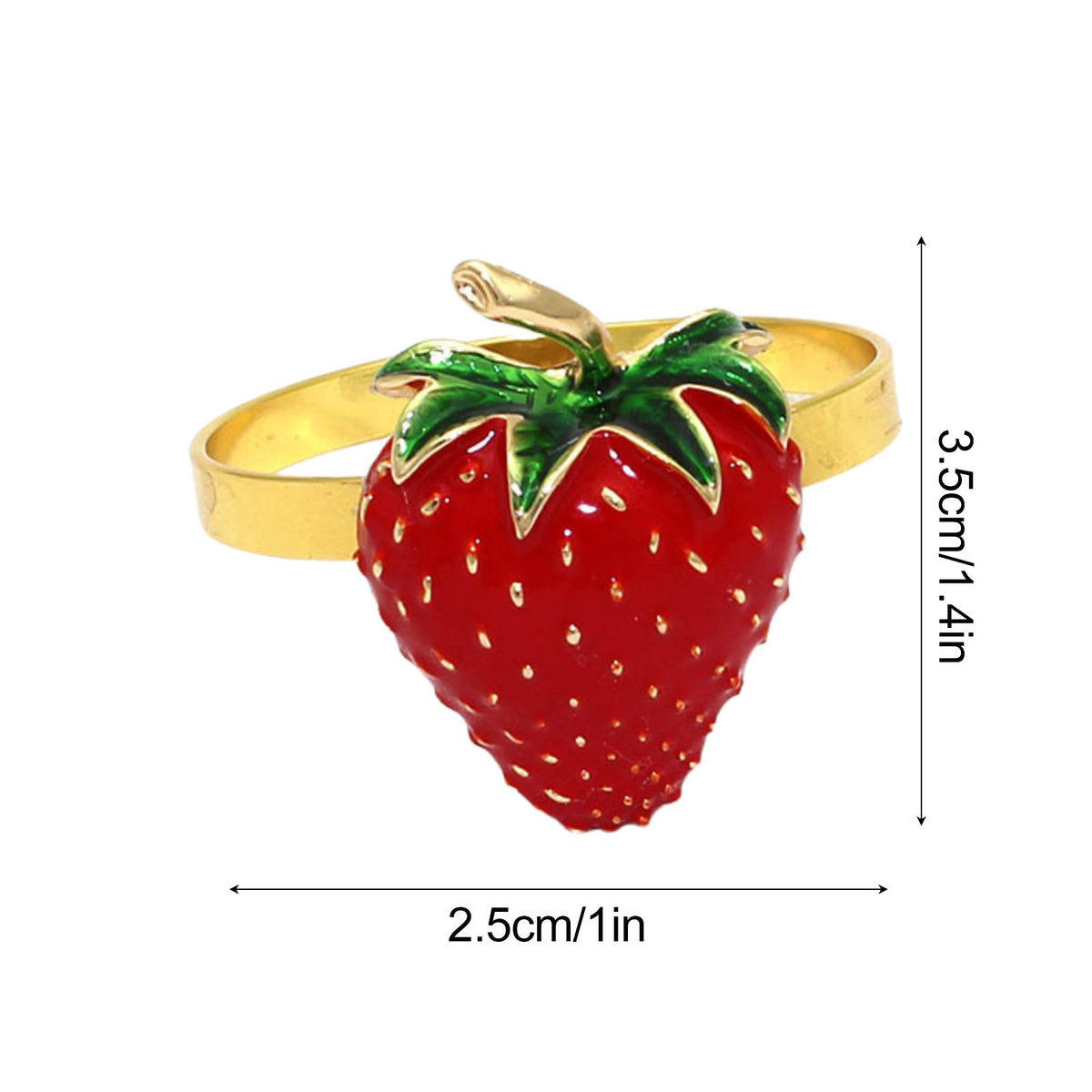 6 PCS Strawberry and Lemon Napkin Rings Alloy Napkin Rings Napkins Rings