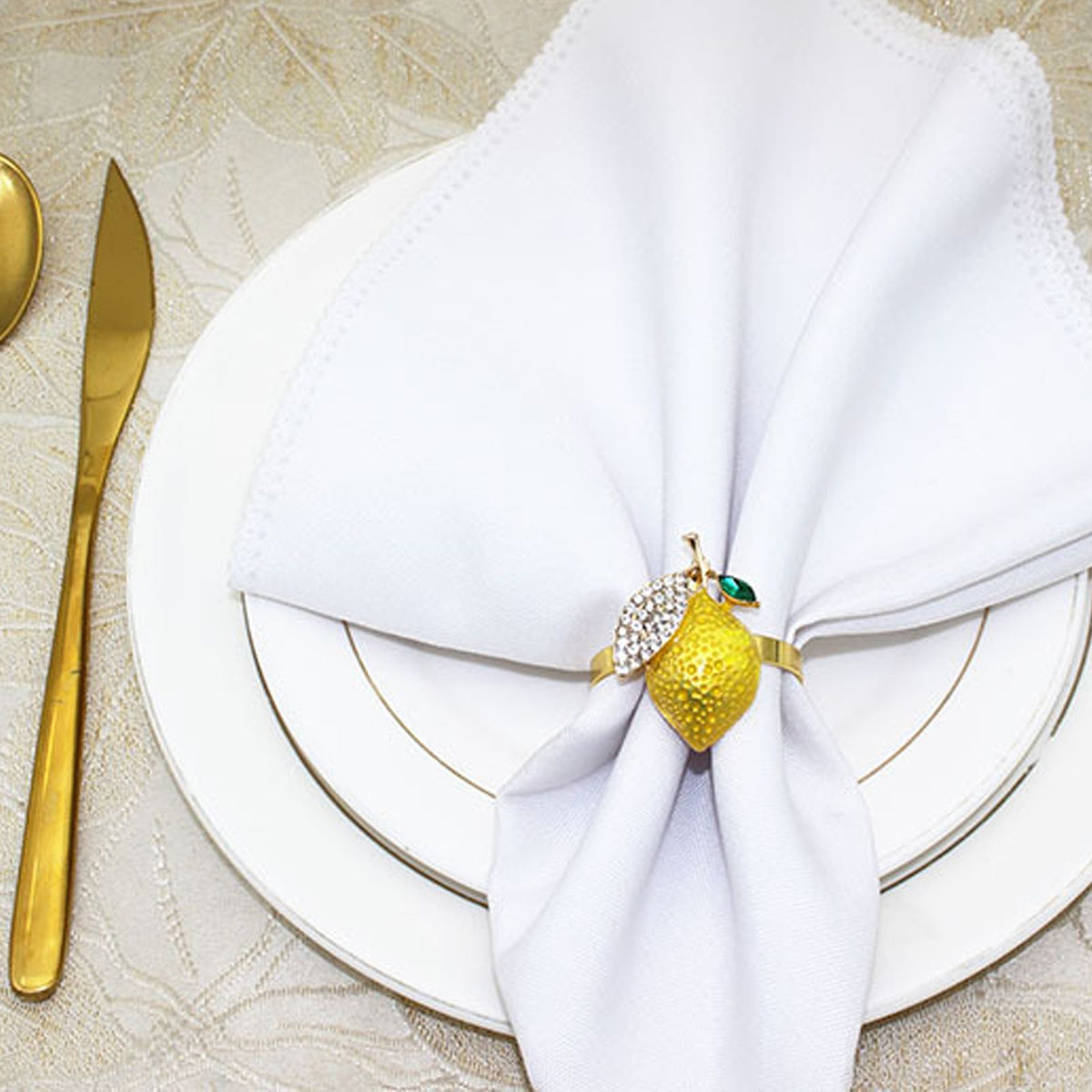 6 PCS Strawberry and Lemon Napkin Rings Alloy Napkin Rings Napkins Rings