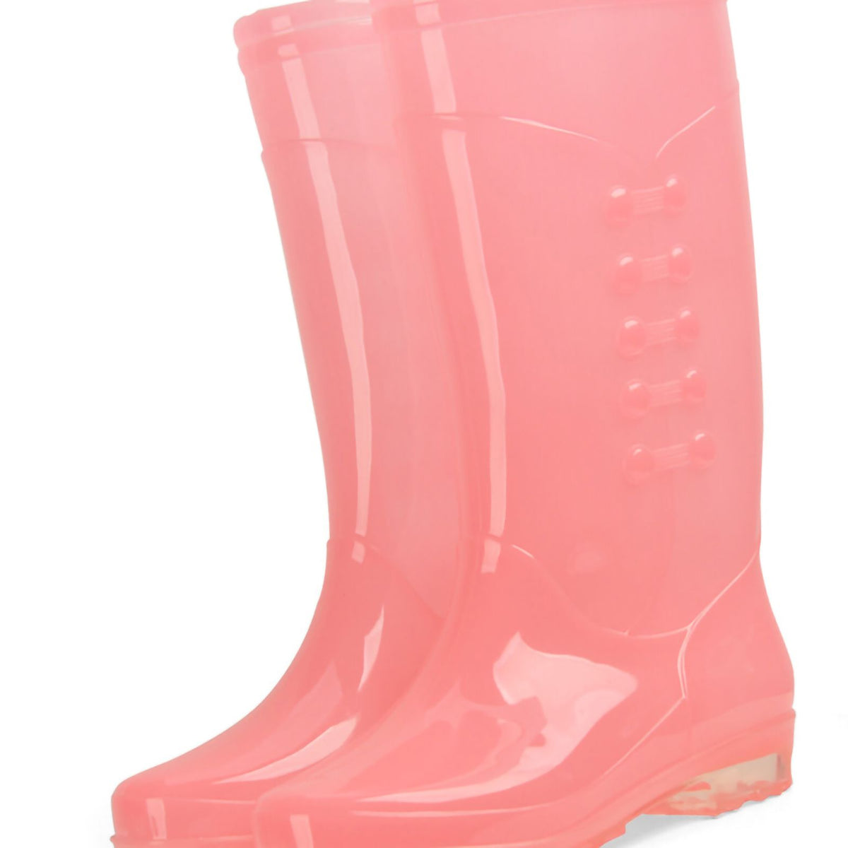 Tall Rain Boots Non Slip Waterproof Rain Shoes PVC Transparent Rain Footwear with Plush Cotton Coverfor Women Adults Pink 37