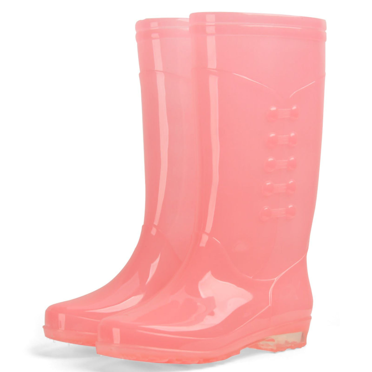 Tall Rain Boots Non Slip Waterproof Rain Shoes PVC Transparent Rain Footwear with Plush Cotton Coverfor Women Adults Pink 39