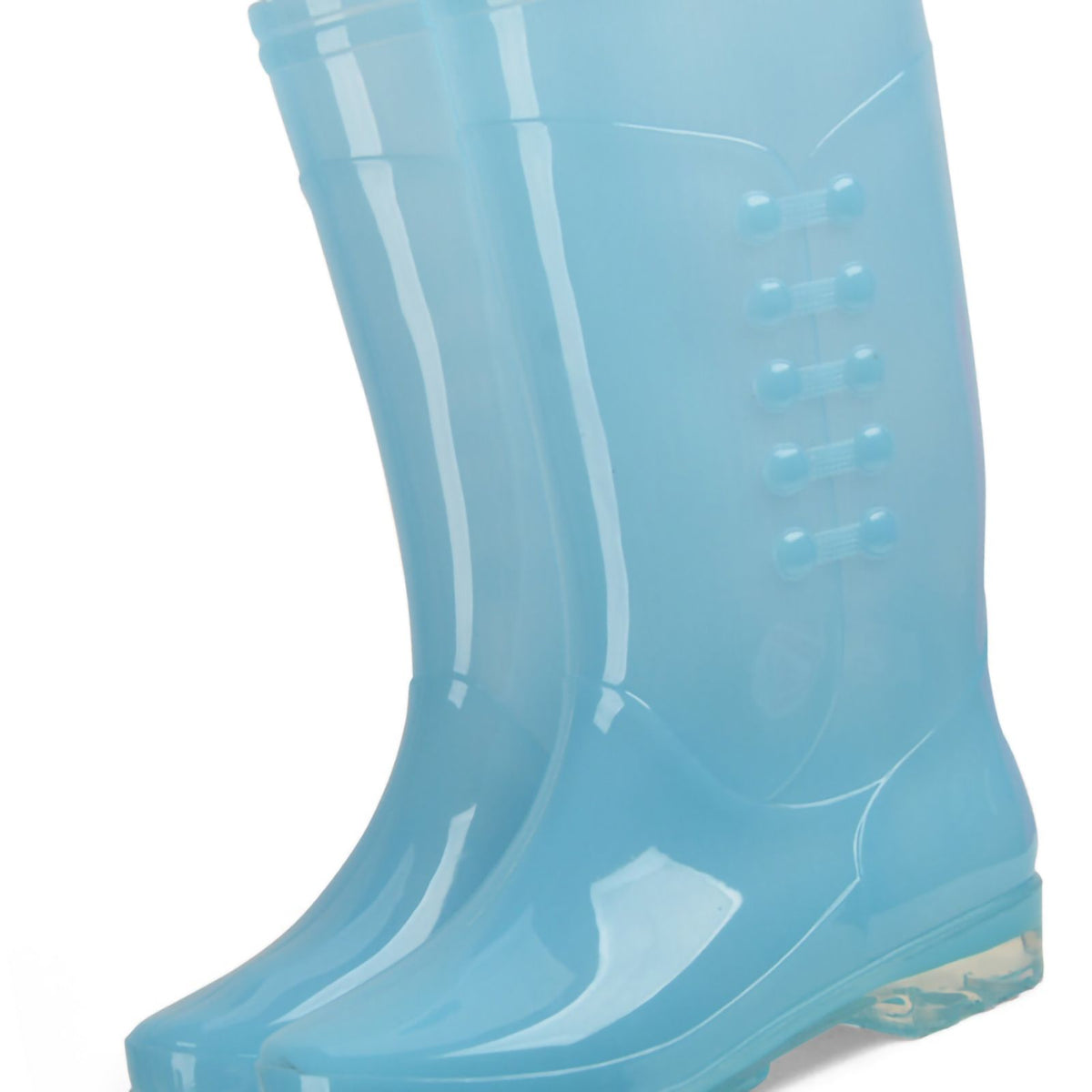 Tall Rain Boots Non Slip Waterproof Rain Shoes PVC Transparent Rain Footwear with Plush Cotton Coverfor Women Adults Blue 39