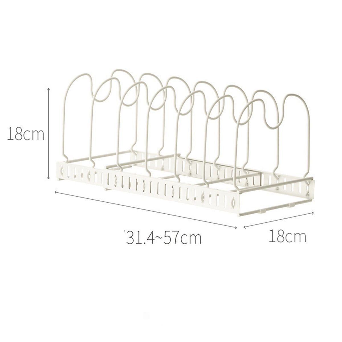 Pot Lid Rack Iron Retractable Pot Lid Organizer Holder for Multiple Cookware Universal Black
