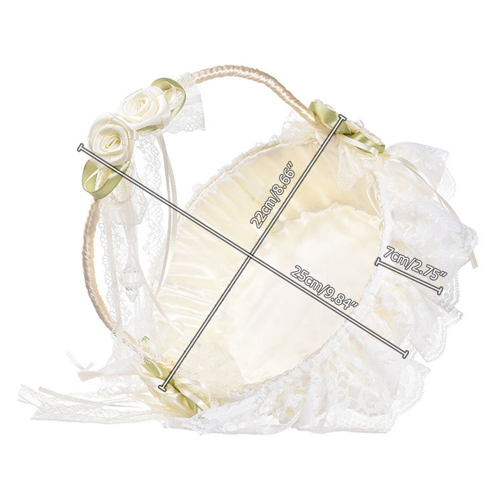 Wedding Flower Basket Wedding Flower Girl Basket Hand Woven Lace Wedding Basket