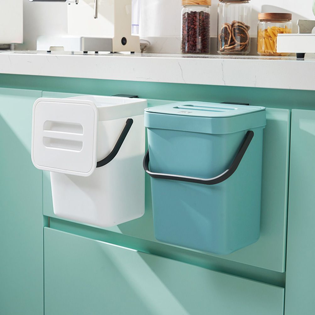Small Kitchen Compost Bin 3L Kitchen Waste Bin Household Countertop Container with Lid for Rubbish Composter