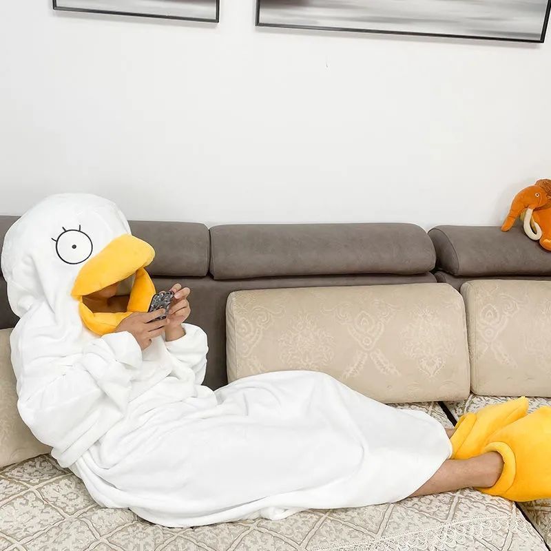 Duck Cosplay Costumes One Piece Pajamas Lovely Shape Jumpsuit Sleepwear for Daily Wear Type1 S
