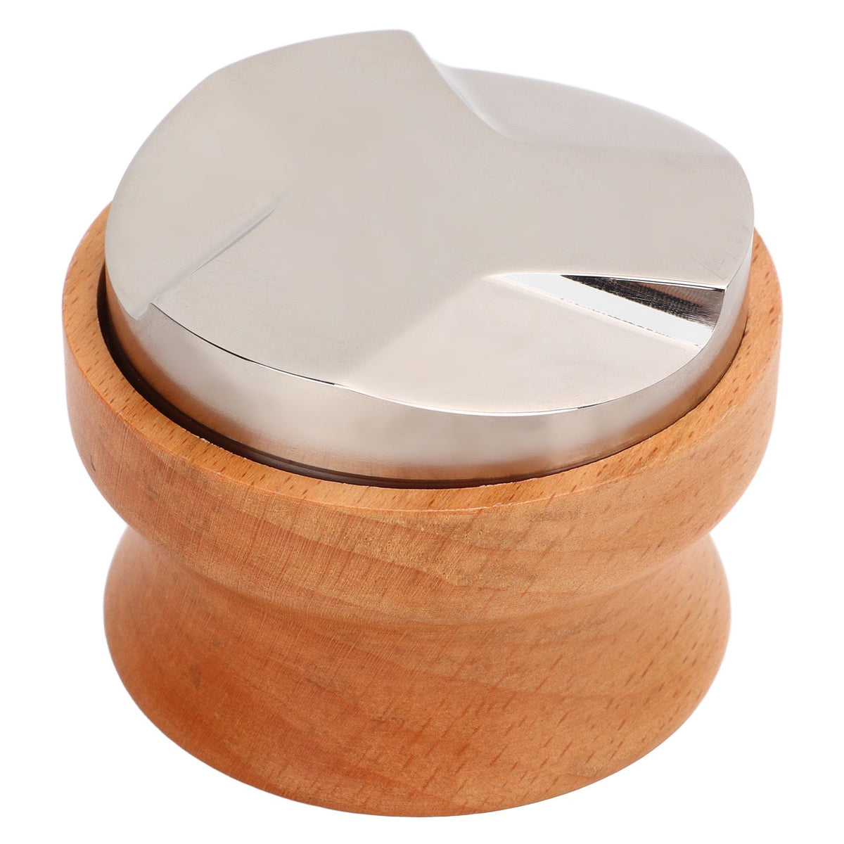 Coffee Distributor Coffee Hand Tamper Adjustable Depth Coffee Leveler Tool with Beech Handle 53mm/2.1in