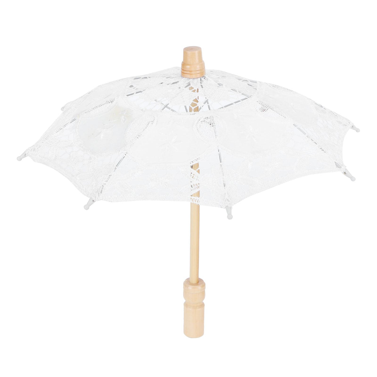 Lace Umbrella Parasol Vintage Wedding Bridal Umbrella for Photo Costume Party SuppliesS White