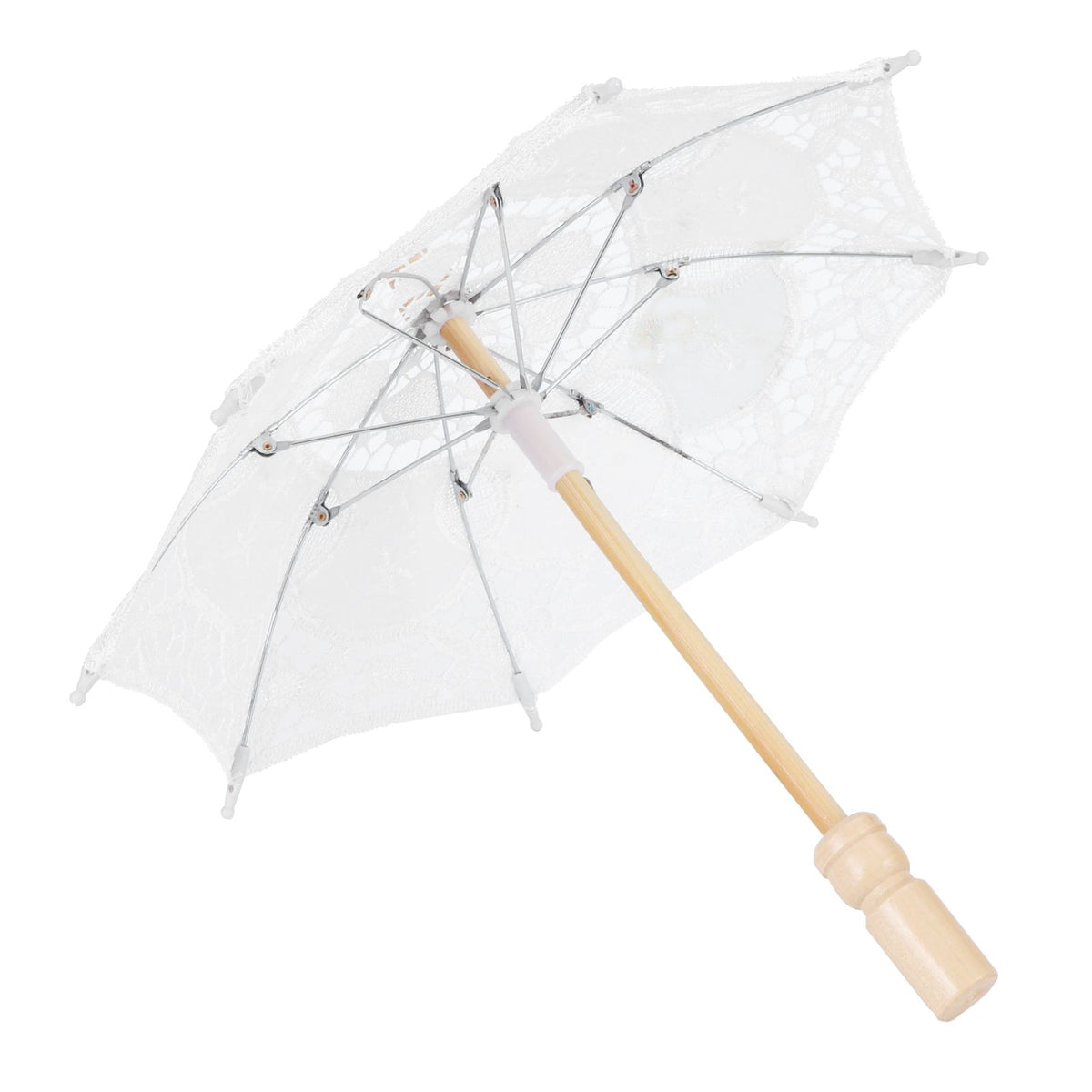 Lace Umbrella Parasol Vintage Wedding Bridal Umbrella for Photo Costume Party SuppliesS White