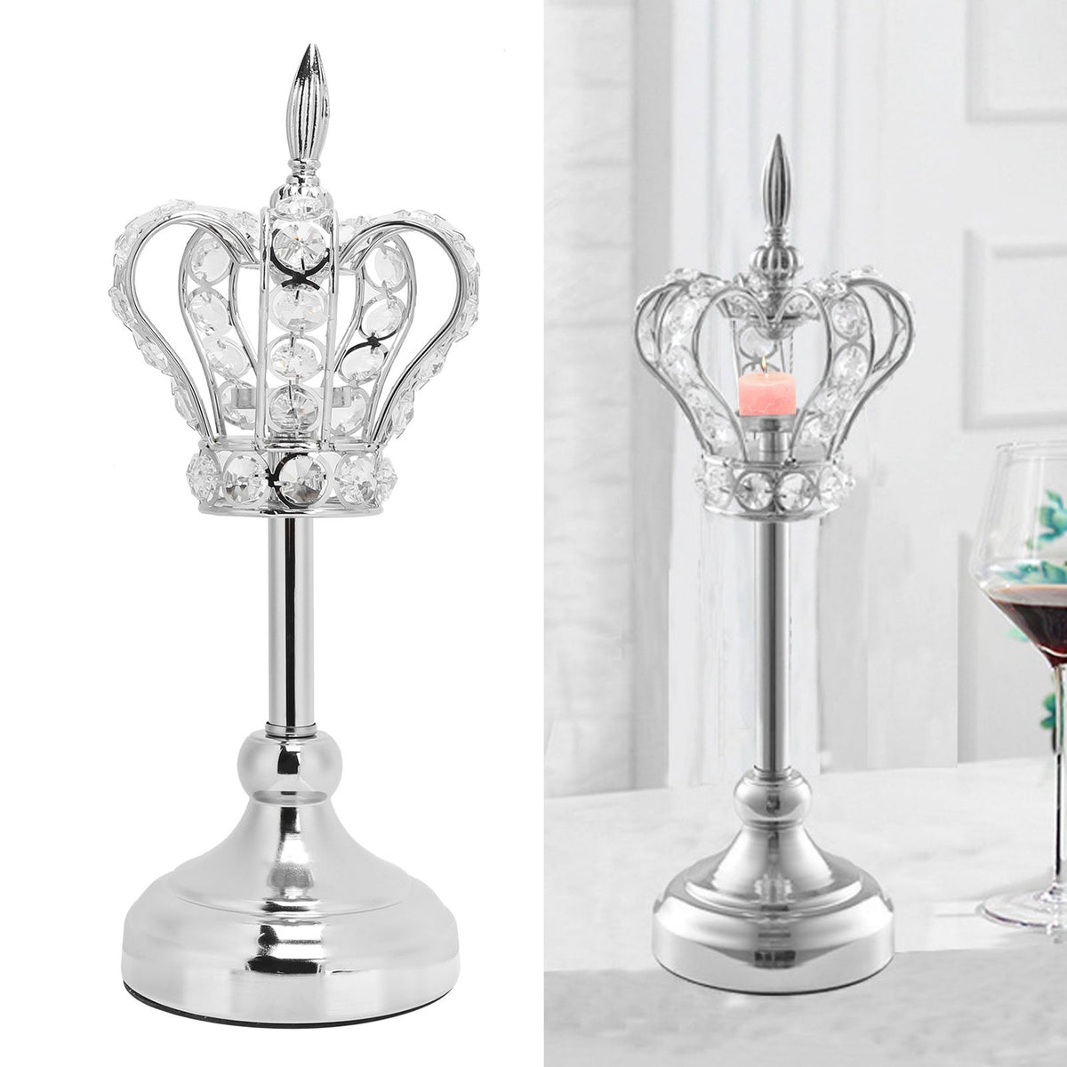 Crown Shape Tea Light Holders Candlestick Candle Holder Stand Wedding Ornaments Home Decoration