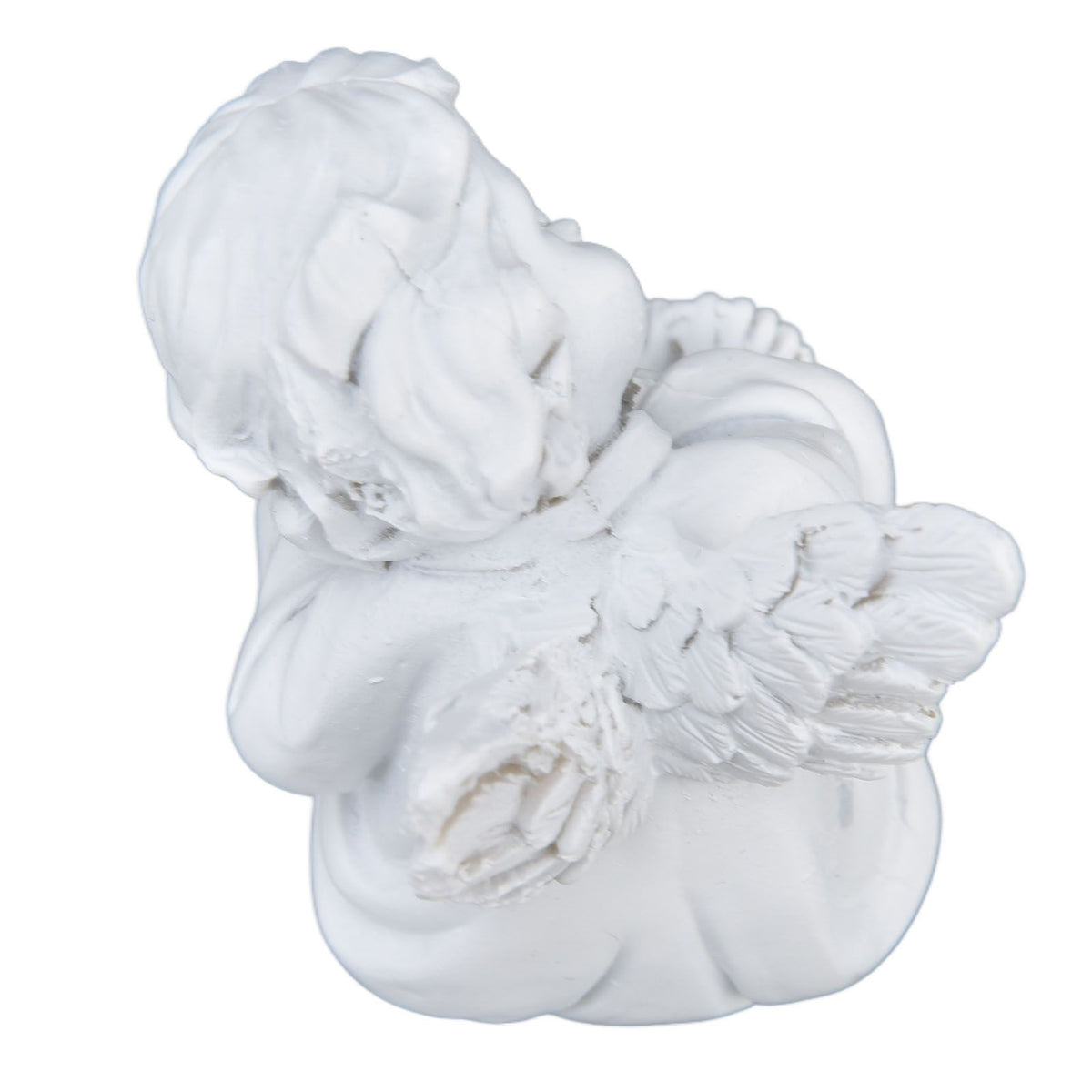 Cherub Statue Synthetic Resin Material Lovely Style White Baby Figurines for Party DecorationsCherub Statue Left