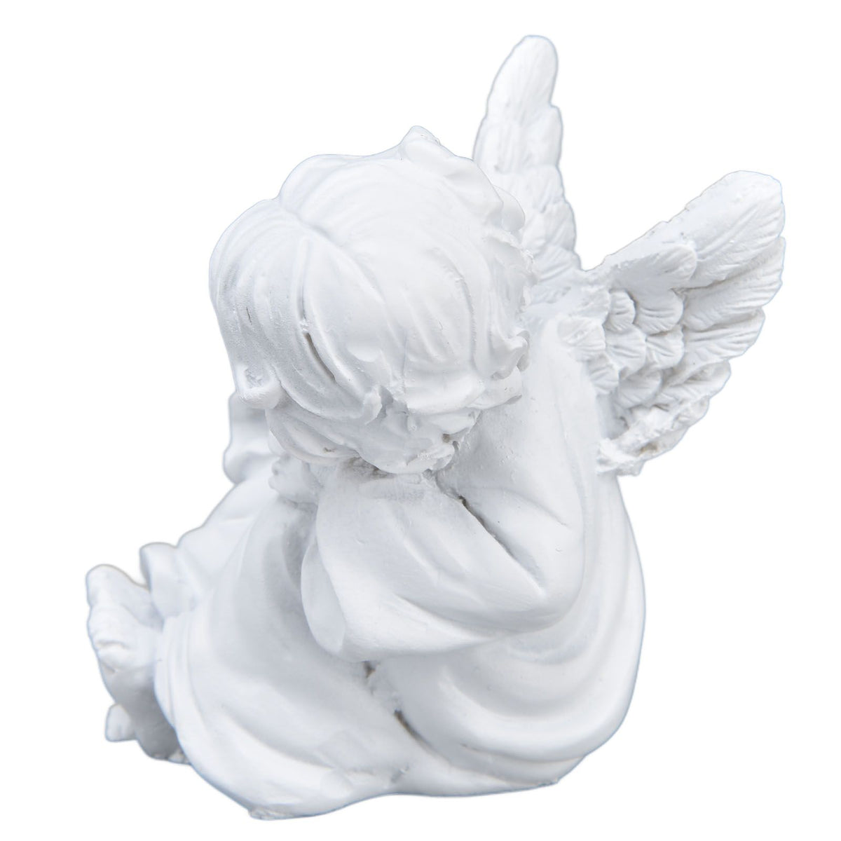 Cherub Statue Synthetic Resin Material Lovely Style White Baby Figurines for Party DecorationsCherub Statue Left