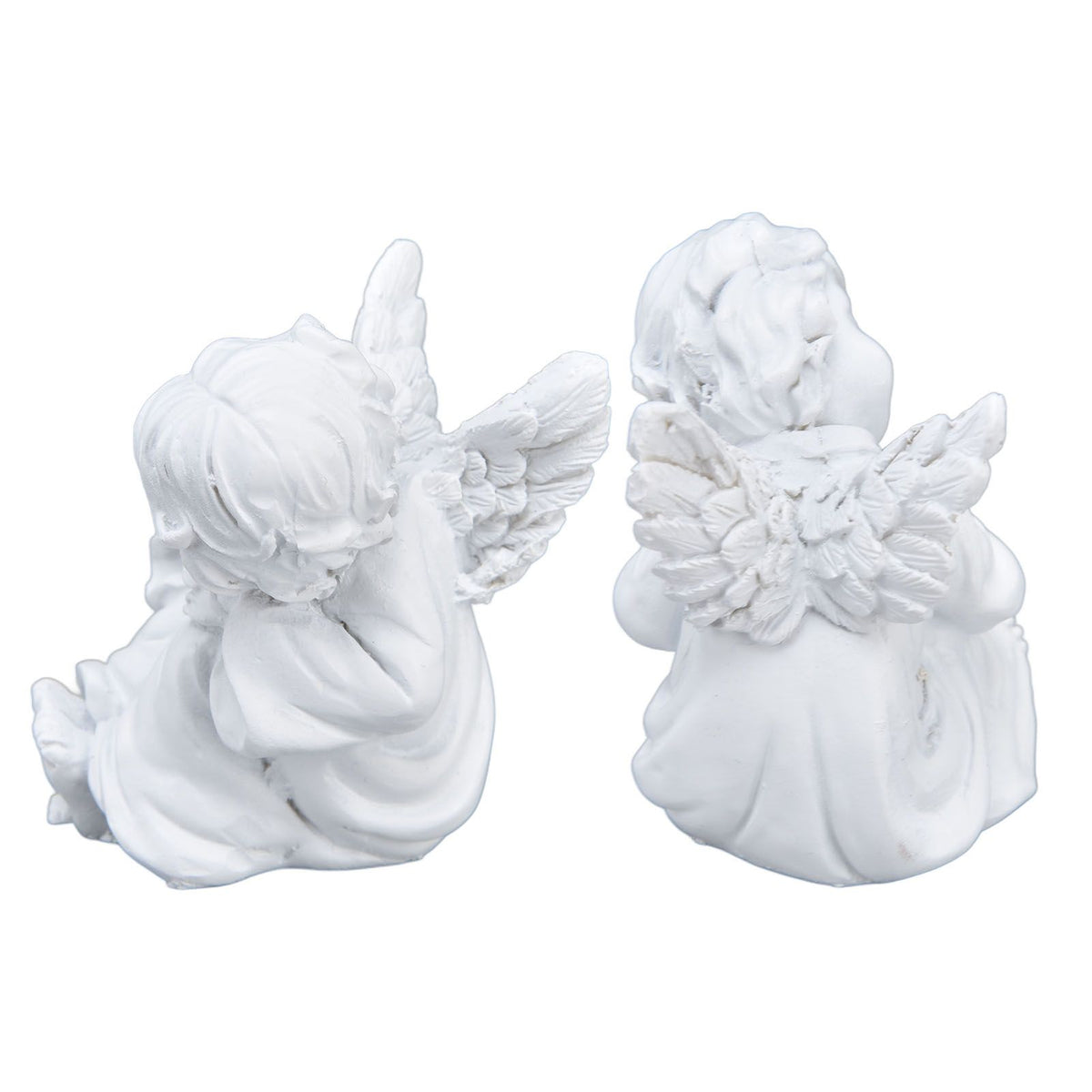 Cherub Statue Synthetic Resin Material Lovely Style White Baby Figurines for Party DecorationsCherub Statue Left