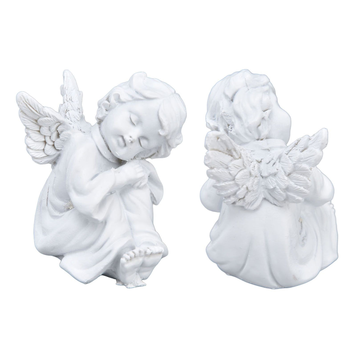 Cherub Statue Synthetic Resin Material Lovely Style White Baby Figurines for Party DecorationsCherub Statue Left