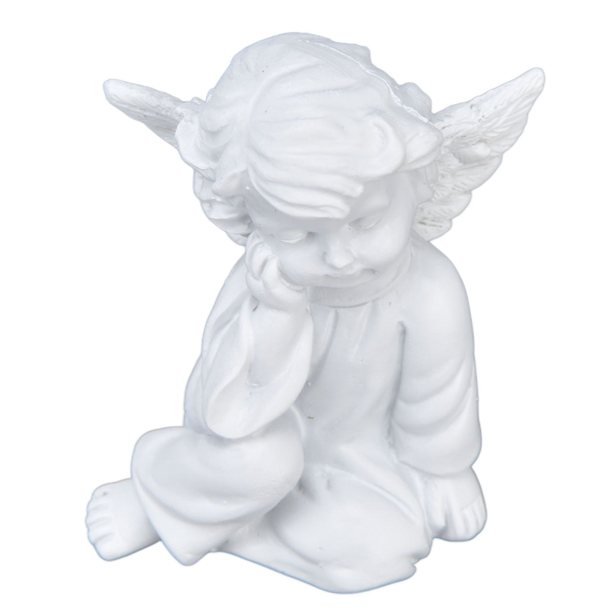 Cherub Statue Synthetic Resin Material Lovely Style White Baby Figurines for Party DecorationsCherub Statue Right