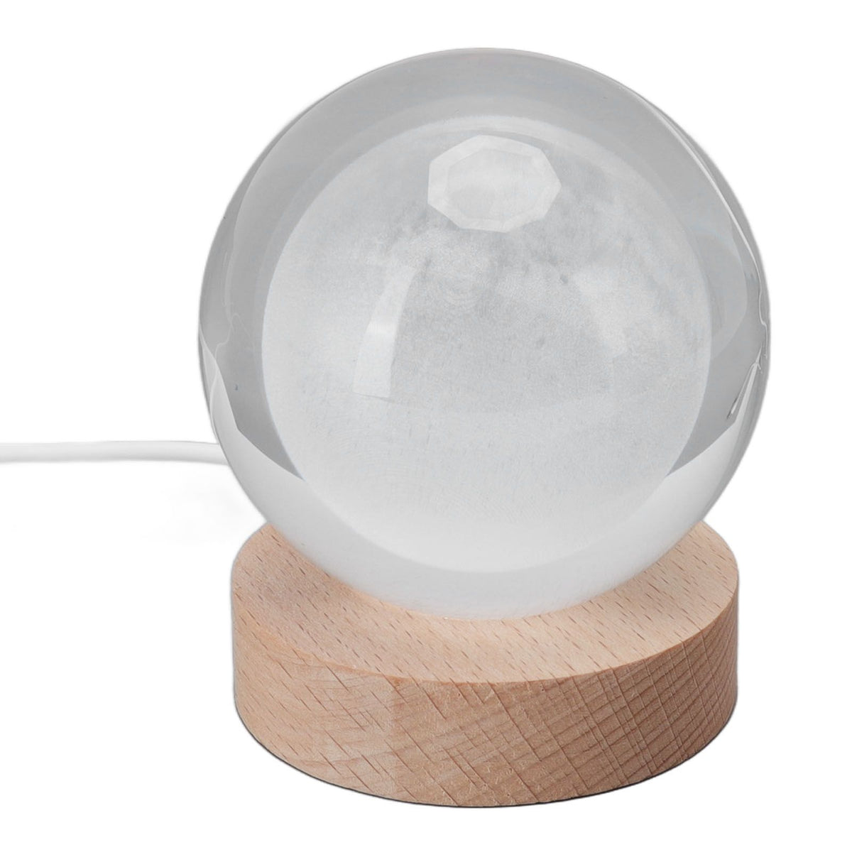3D Moon Night Lamp Crystal Ball Night Light LED Wooden Inter Carving Tabletop Ornaments for Friends Kids Gifts Moon Colorful Light