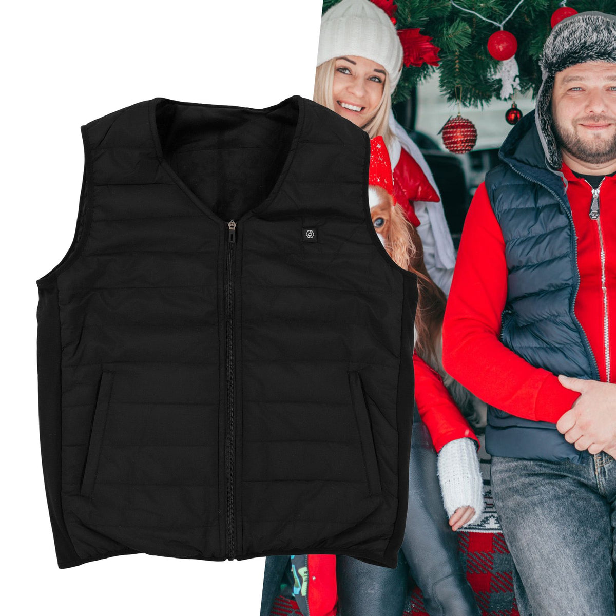Heated Vest Cotton Four Zone Heating of Graphene V Neck USB Electric Jacket for Men and Women 5XL