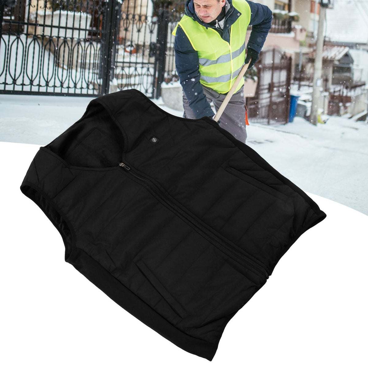 Heated Vest Cotton Four Zone Heating of Graphene V Neck USB Electric Jacket for Men and Women 5XL